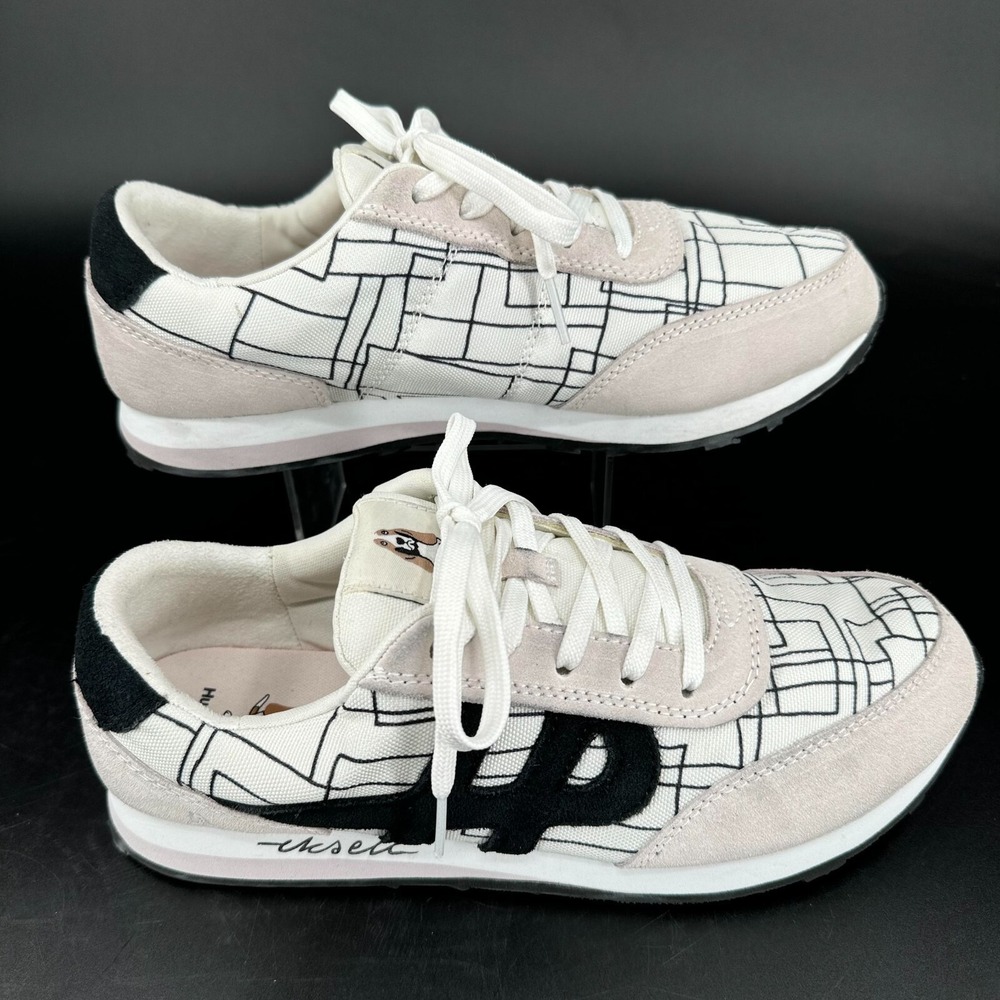 Hush Puppies Shoes Sneakers WOMENS Black White Lace Up Athletic SIZE 9.5